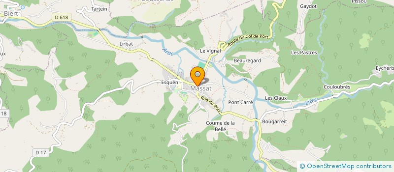 localisation de l'entreprise PIERRON à MASSAT