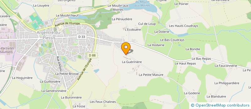 localisation de l'entreprise PIGEON TRANSPORTS GRANULATS  ARGENTRE-DU-PLESSIS