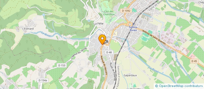 localisation de l'entreprise PINET  TULLINS