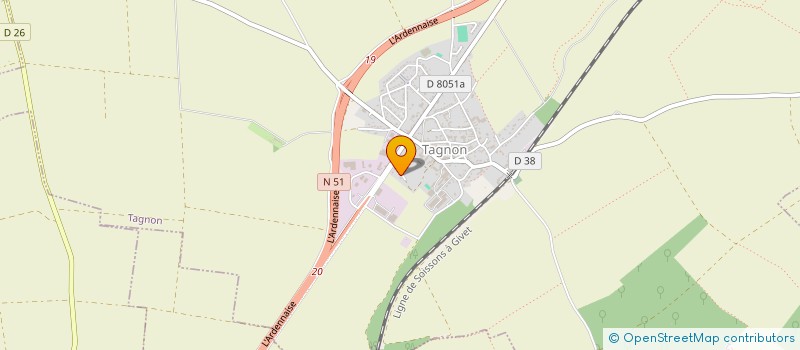 localisation de l'entreprise PING-PONG CLUB DE TAGNON  TAGNON