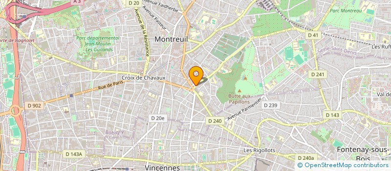 localisation de l'entreprise PINK STAR à MONTREUIL