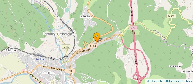 localisation de l'entreprise PIO B.T.P.  SOUILLAC