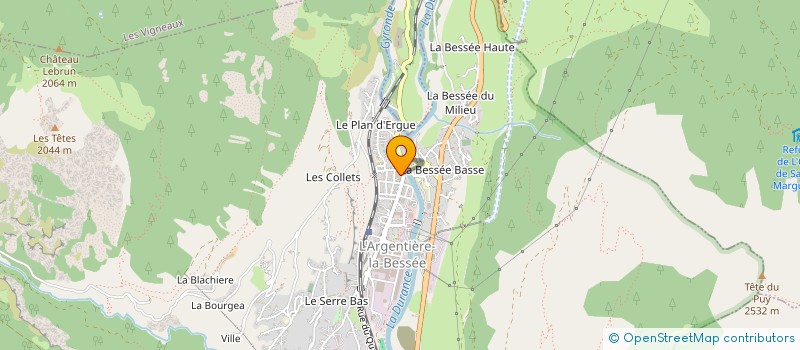 localisation de l'entreprise PIOLETS JEUNES ECRINS à L'ARGENTIERE-LA-BESSEE