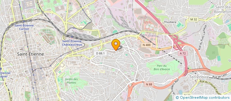 localisation de l'entreprise PIREV à SAINT-ETIENNE