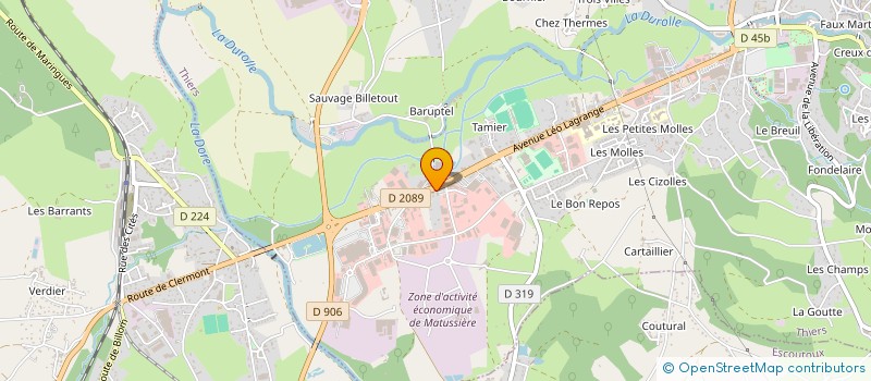 localisation de l'entreprise PIREYRE FUEL à THIERS