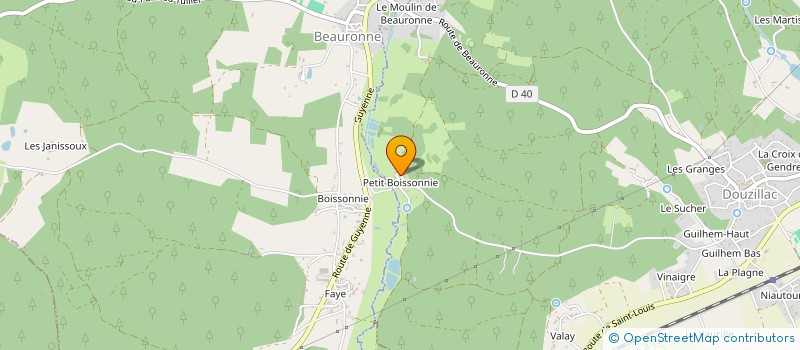 localisation de l'entreprise PISCICULTURE DU MOULIN DE BOISSONNIE  DOUZILLAC