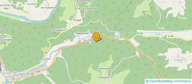localisation de l'entreprise PISCICULTURE LES COMBARELLES à LES EYZIES