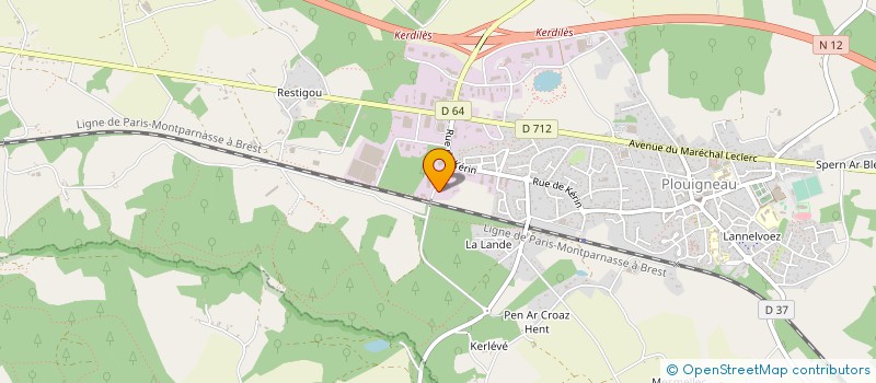 localisation de l'entreprise PISCICULTURES DE BRETAGNE à PLOUIGNEAU