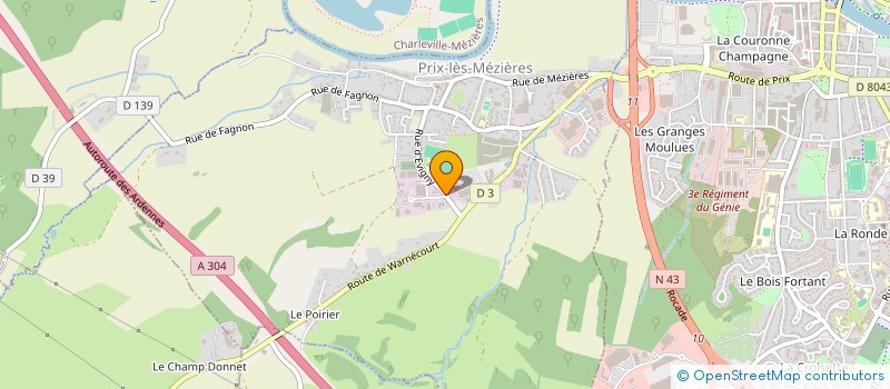 localisation de l'entreprise PISCINE ET SPA 08 à PRIX-LES-MEZIERES