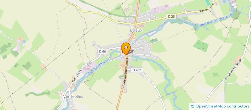 localisation de l'entreprise PIZZA HOT 02 à ETREUX
