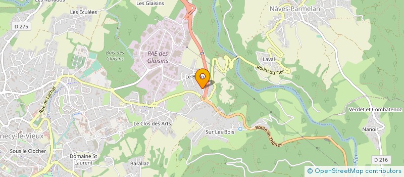 localisation de l'entreprise PIZZA LES TILLEULS à ANNECY