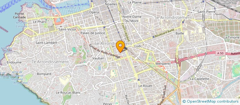 localisation de l'entreprise PIZZA NAS  MARSEILLE 6EME