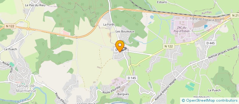 localisation de l'entreprise PIZZA TOURLAND à SANSAC-DE-MARMIESSE
