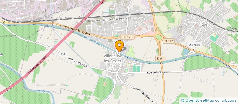 localisation de l'entreprise PIZZERIA AU BORD DU CANAL à VILLENEUVE-LES-BEZIERS