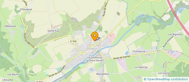 localisation de l'entreprise PJ GARGENT à EBREUIL