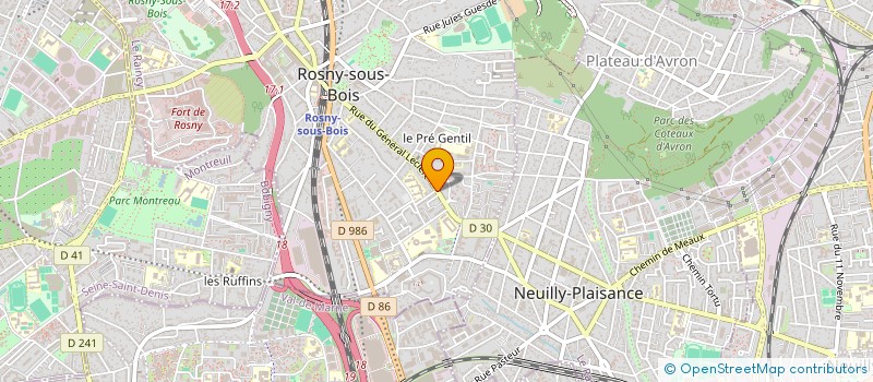 localisation de l'entreprise PJ TRANS à ROSNY-SOUS-BOIS