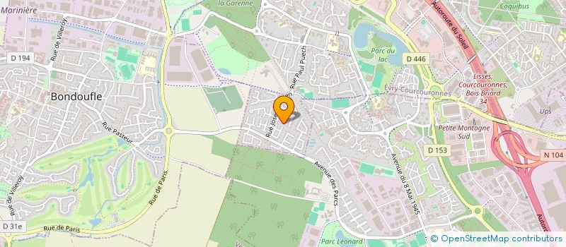 localisation de l'entreprise PJM à EVRY-COURCOURONNES