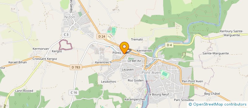 localisation de l'entreprise PL'ASSO JEUNES  PONT-AVEN