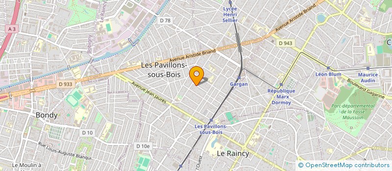 localisation de l'entreprise PLACE CURIE  LES PAVILLONS-SOUS-BOIS