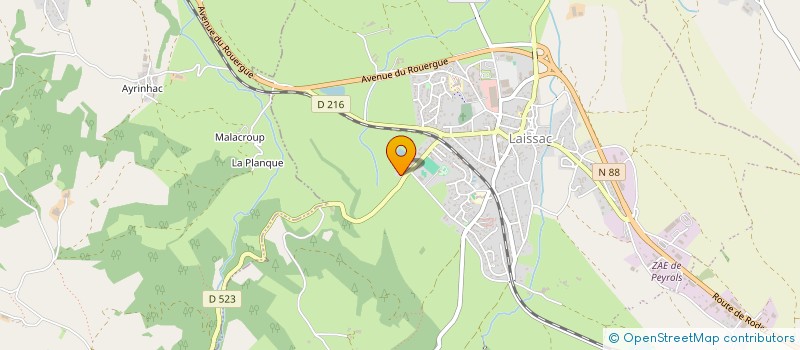 localisation de l'entreprise PLACE ROLAND SAULES  LAISSAC-SEVERAC L'EGLISE