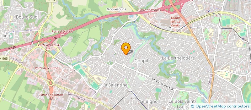 localisation de l'entreprise PLACOPROTECH à ORVAULT
