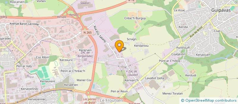 localisation de l'entreprise PLACOUEST à GUIPAVAS