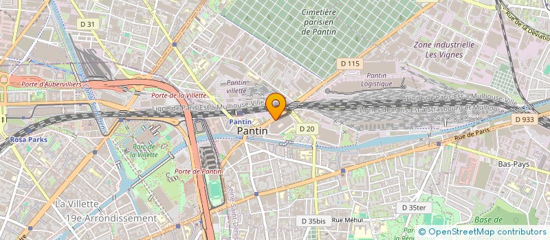 localisation de l'entreprise PLAFOND CLOISON DOUBLAGE ET TOUC TRAVAUX à PANTIN
