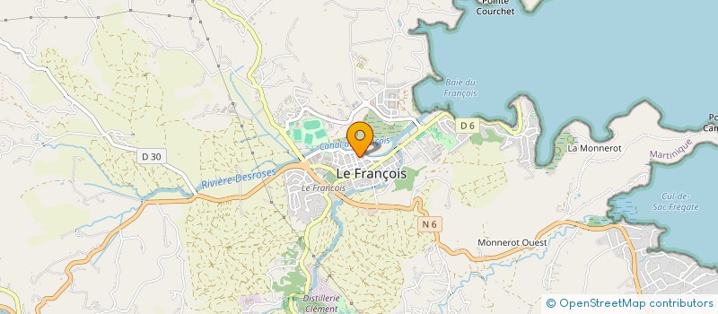 localisation de l'entreprise PLAISIRS CARAIBES  LE FRANCOIS