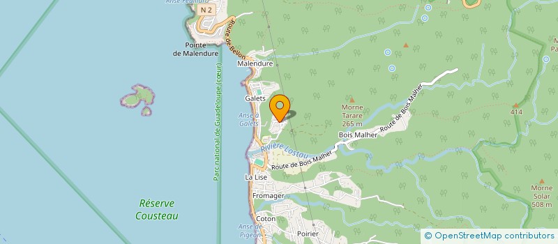 localisation de l'entreprise PLAISIRS DES CARAIBES à BOUILLANTE