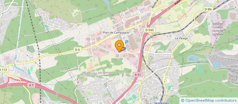 localisation de l'entreprise PLAN DE CAMPAGNE PISCINES  LES PENNES-MIRABEAU