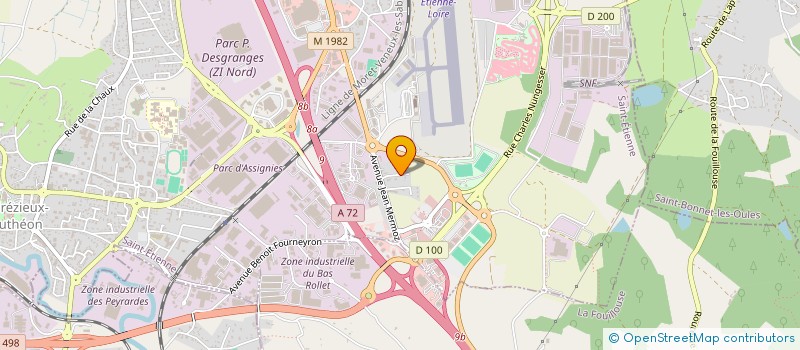 localisation de l'entreprise PLANETE 2B  ANDREZIEUX-BOUTHEON