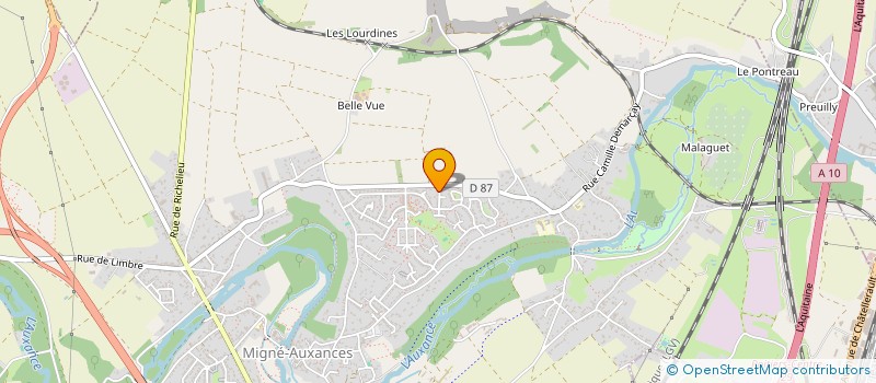 localisation de l'entreprise PLANETE DANSE  MIGNE-AUXANCES