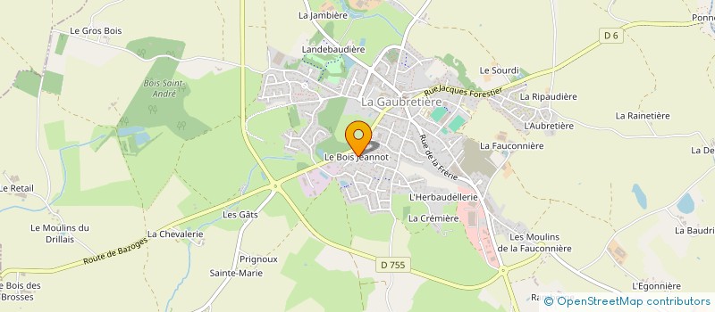 localisation de l'entreprise PLAQ' MEN PRODUCTION à LA GAUBRETIERE