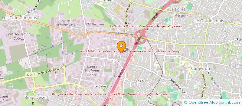 localisation de l'entreprise PLASTICS SERVICES AQUITAINE à MERIGNAC