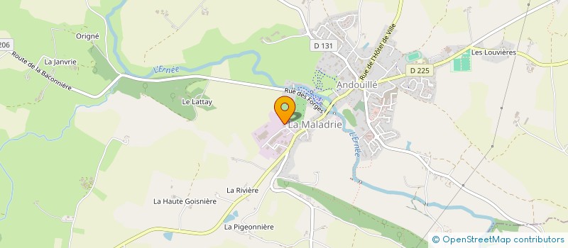 localisation de l'entreprise PLASTIMA COMPOSITES à ANDOUILLE