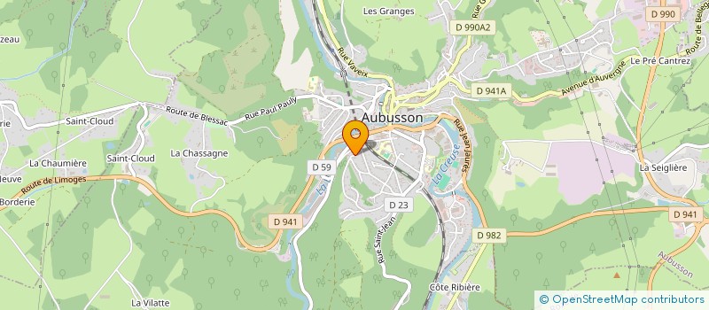 localisation de l'entreprise PLASTIQUE ET BOIS à AUBUSSON