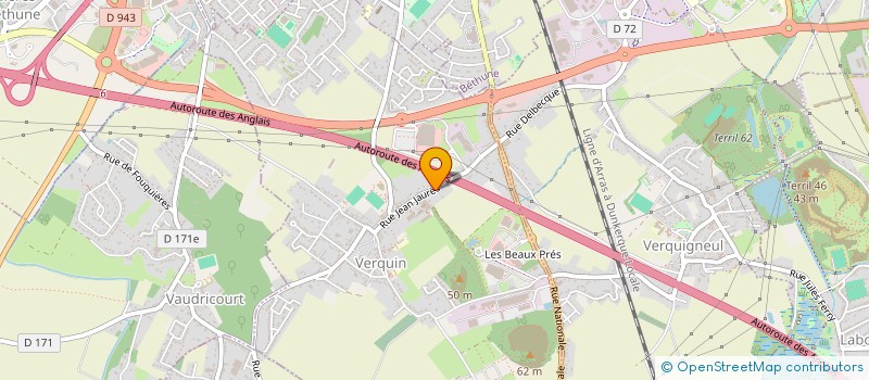 localisation de l'entreprise PLASTIQUES FACONNES DU BETHUNOIS à VERQUIN