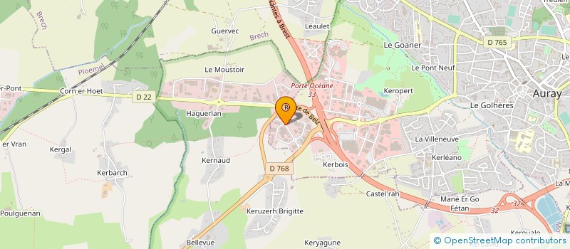localisation de l'entreprise PLASTOBREIZ à AURAY