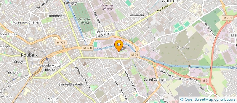 localisation de l'entreprise PLASTY ROUBAIX à ROUBAIX
