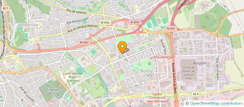 localisation de l'entreprise PLATEC PLATRERIE ECONOMIE DE CONSTUCTION  METZ