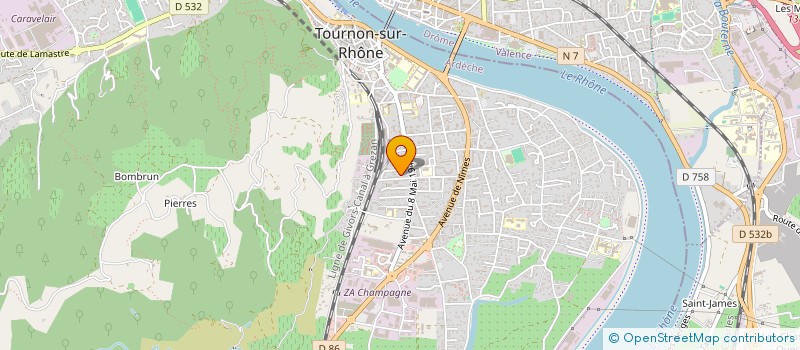 localisation de l'entreprise PLATINE SARL à TOURNON-SUR-RHONE