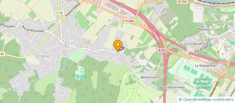 localisation de l'entreprise PLATING 2000 à ORGEVAL