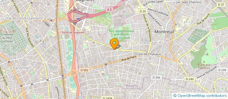 localisation de l'entreprise PLATINIUM SECURITE GARDIENNAGE à MONTREUIL