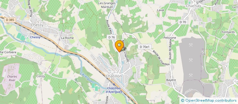 localisation de l'entreprise PLATRERIE PEINTURE VITRERIE GUIGAL  CHATILLON