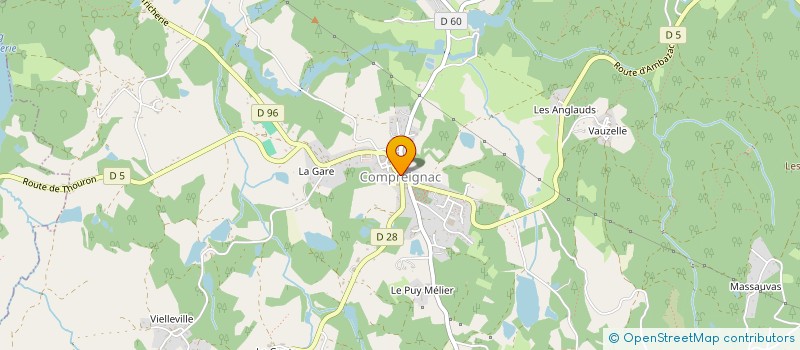localisation de l'entreprise PLEIN AIR ET LOISIRS DU LIMOUSIN à COMPREIGNAC
