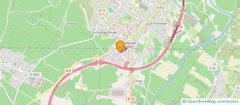 localisation de l'entreprise PLENISUD SERVICES INFORMATIQUES  PEZENAS
