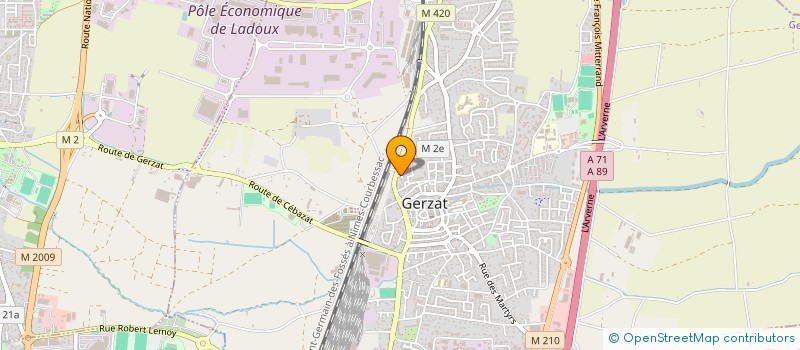 localisation de l'entreprise PLIAGE 63  GERZAT