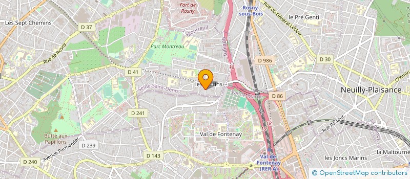 localisation de l'entreprise PLOMBERIE CHAUFFAGE DE MONTREUIL à MONTREUIL