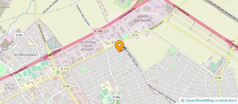 localisation de l'entreprise PLOMBERIE CHAUFFAGE ELECTRICITE à TREMBLAY-EN-FRANCE