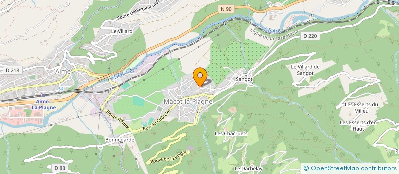 localisation de l'entreprise PLOMBERIE COLSON STEVEN à LA PLAGNE TARENTAISE